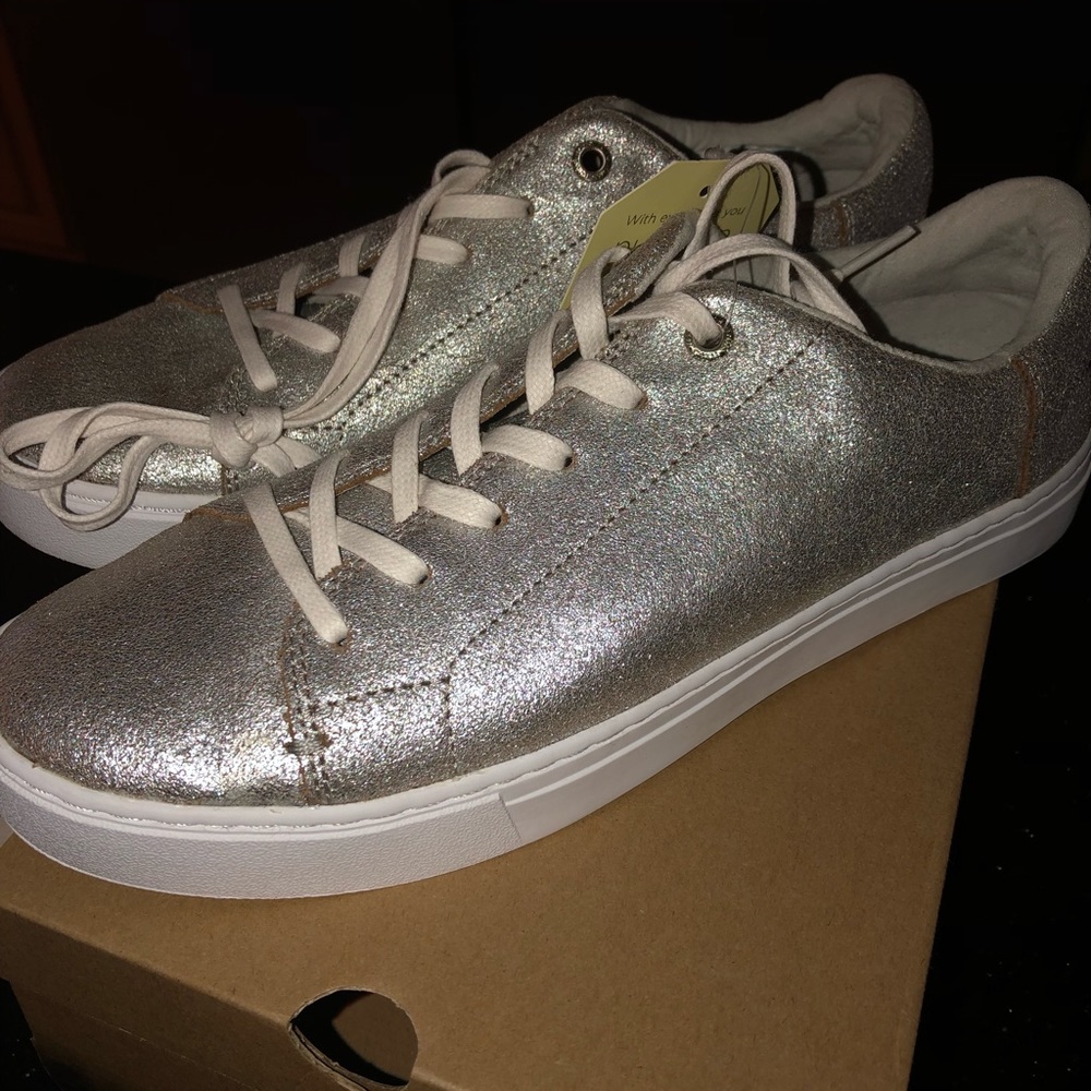 Toms Lenox Silver Metallic Sneakers